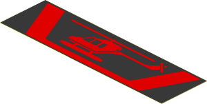 Sticker  1.6 x  5.7 with Red Helicopter