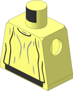 Minifig Torso with SW Loose Dress Light Bluish Grey Folds Pattern