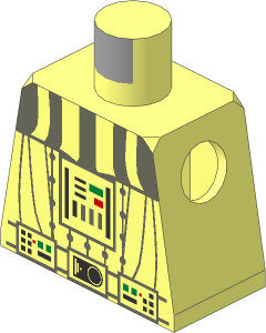 Minifig Torso with SW Darth Vader Death Star Pattern