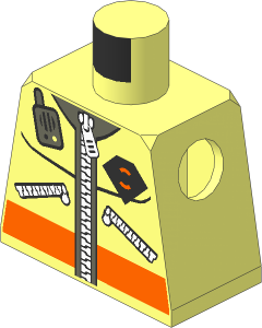 Minifig Torso with Coastguard Logo, Zippers and Radio Pattern
