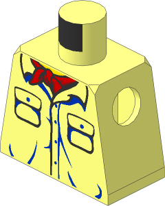 Minifig Torso with Two Pocket Shirt with Red Bandana and Light Nougat Neckline Pattern
