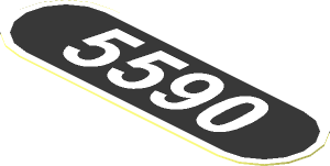 Sticker  1.0 x  2.0 with White "5590" on Black Panel