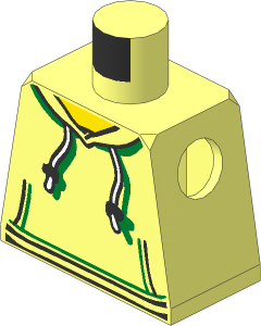 Minifig Torso with Hoodie with White Drawstrings, Silver Adjusters and Kangaroo Pockets Pattern