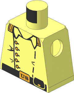 Minifig Torso with US Cavalry Officer Pattern