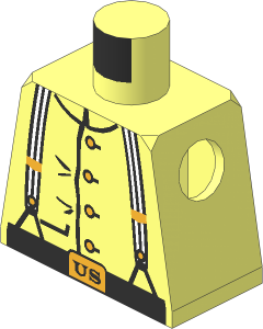 Minifig Torso with US Cavalry Soldier Pattern