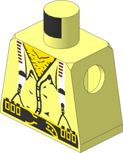 Minifig Torso with White Braces and Cartridge Belt Pattern