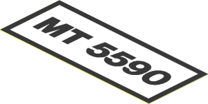 Sticker  1.1 x  3.0 with Black "MT 5590" on White Panel