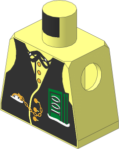 Minifig Torso with Gold Fob and 100 Dollar Bills Pattern