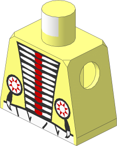 Minifig Torso with White/Red Armour and White Belt Pattern