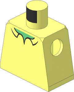 Minifig Torso with Shirt Collar and Sand Green Neck Pattern
