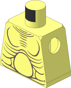 Minifig Torso with Dark Brown Muscles and Belly Pattern