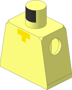 Minifig Torso with T-Shaped Light Nougat Neck Pattern
