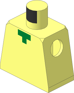 Minifig Torso with T-Shaped Green Neck Pattern