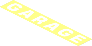 Sticker  1.1 x  6.3 with White "GARAGE" on Transparent Background
