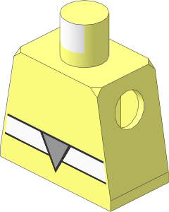Minifig Torso with White Belt with Light Bluish Grey Triangle Buckle Pattern