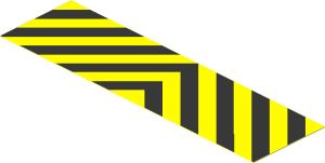 Sticker  1.1 x  3.9 with Danger Stripes Chevron