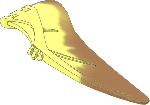 Animal Wing Left Pteranodon with Marbled Medium Nougat Edge Pattern