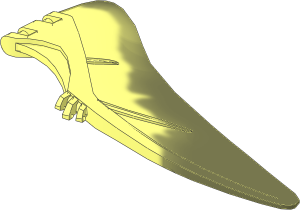 Animal Wing Left Pteranodon with Marbled Olive Green Edge Pattern