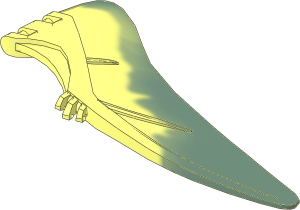 Animal Wing Left Pteranodon with Marbled Sand Green Edge Pattern