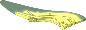 Animal Wing Right Pteranodon with Marbled Sand Green Edge Pattern