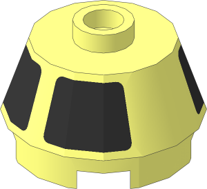 Cone  2 x  2 Truncated with Four Black Trapezoids Pattern