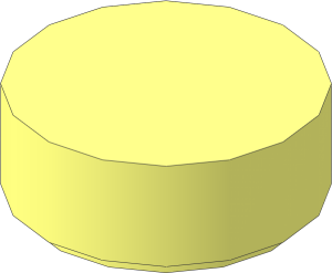 Tile  1 x  1 Round with Groove