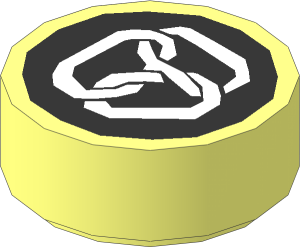 Tile  1 x  1 Round with Constrictai Pattern