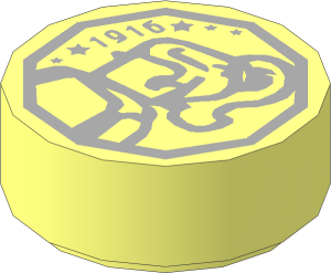 Tile  1 x  1 Round with Coin Pattern