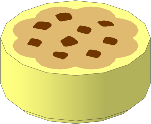 Tile  1 x  1 Round with Frosted Cookie Pattern