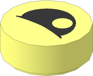 Tile  1 x  1 Round with Eye Half Closed Pattern