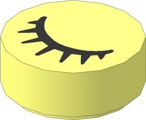 Tile  1 x  1 Round with Eye Closed Pattern