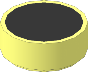 Tile  1 x  1 Round with Silver Dot in Thin Black Circle Pattern