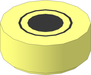 Tile  1 x  1 Round with Black Dot in Thin Black Circle Pattern