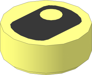 Tile  1 x  1 Round with Black Eye with Pupil in Corner Squinting Pattern