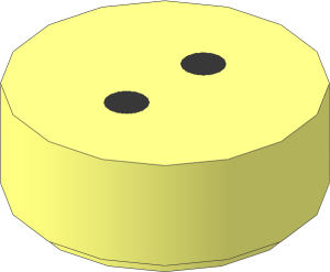 Tile  1 x  1 Round with Two Black Dots Pattern