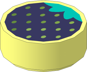 Tile  1 x  1 Round with Round Coral Strawberry Pattern