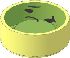 Tile  1 x  1 Round with Bright Light Yellow Emoji Sad Pattern