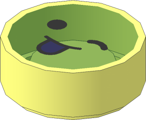 Tile  1 x  1 Round with Bright Light Yellow Emoji with Wink and Coral Tongue Sticking Out Pattern