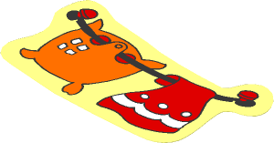 Sticker  3.6 x  6.5 with Washing Line, Pillar and Towel
