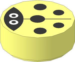 Tile  1 x  1 Round with Ladybug Pattern