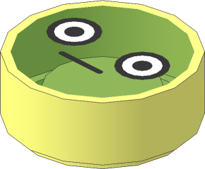 Tile  1 x  1 Round with Bright Light Yellow Emoji with Wide Open Eyes and Tight Lipped Straight Mouth Pattern