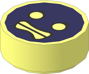 Tile  1 x  1 Round with Coral Emoji with Angry Eyes and Wide Irregular Open Mouth with Teeth Pattern