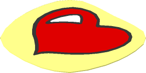 Sticker  2 x  1.9 with Red Heart