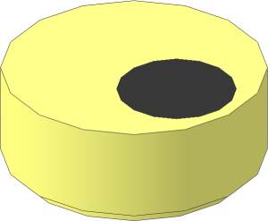 Tile  1 x  1 Round with Off-centred Black Dot Pattern