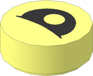 Tile  1 x  1 Round with Eye Half Closed and Centred Pupil Pattern