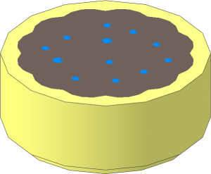 Tile  1 x  1 Round with Cookie Light Aqua Frosting Pattern