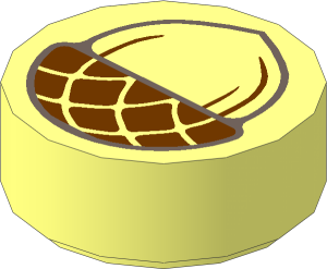 Tile  1 x  1 Round with Acorn Pattern