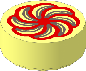 Tile  1 x  1 Round with Dark Brown and Medium Nougat Pastry Pattern