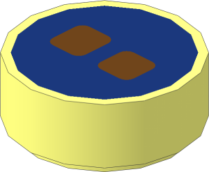 Tile  1 x  1 Round with Medium Azure Eyes on Dark Blue Background Pattern