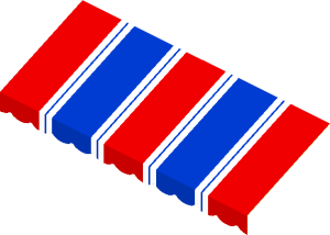 Sticker  2.6 x  6 with White/Red/Blue Stripes (Formed)
